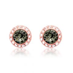 Angelic Earrings with Swarovski Black Diamond Crystals Rose Gold Plated