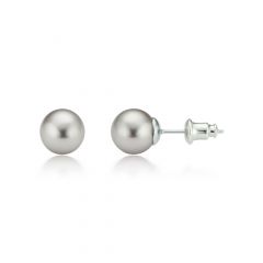 Light Grey Swarovski® Crystal Pearl Stud Earrings