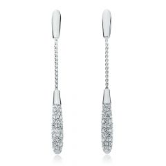 MYJS Alicia Drop Earrings with Swarovski Crystal White Gold Plated Dangle Hang Bridal Wedding