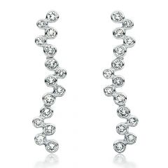 MYJS Fidelity Drop Earrings with Swarovski Crystals White Gold Plated Dangle Wedding Bridal