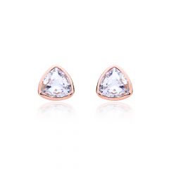 MYJS Brief Triangle Earrings Stud with Swarovski Crystals Rose Gold GP Unique