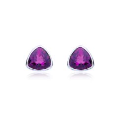 MYJS Trillion Brief Stud Earrings with Amethyst Swarovski® Crystals