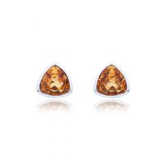 MYJS Trillion Brief Stud Earrings with Colorado Topaz Swarovski® Crystals