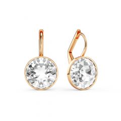 Bella Earrings With 4 Carat Clear Crystals Rose Gold Plated