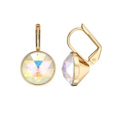 Bella Earrings with 4 Carat Aurora Borealis Crystals Gold Plated