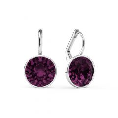 Bella Earrings With 4 Carat Amethyst Crystals Silver Plated