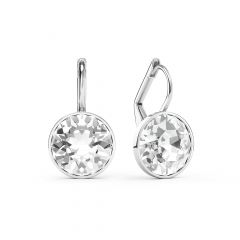 Bella Earrings With 4 Carat Clear Crystals Silver Plated
