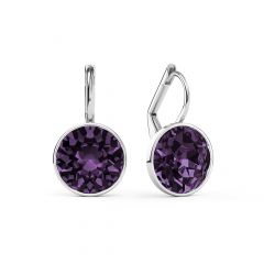 Bella Earrings with 4 Carat Iris Crystals Silver Plated