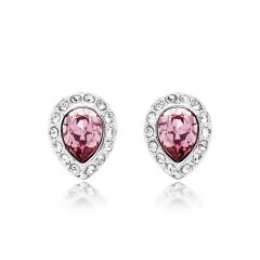 MYJS Christie Pear Stud Earrings with Antique Pink Swarovski® Crystals