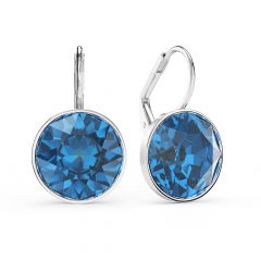 Bella Earrings with 8.5 Carat Sapphire Swarovski® Crystals Rhodium Plated