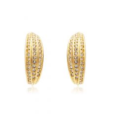 Waterfall Hoop Earrings with Swarovski® Crystals Gold Plated