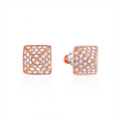 Glance Earrings with Swarovski Crystals Rose Gold Plated Bridal