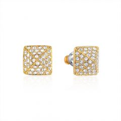 Glance Earrings with Swarovski Crystals Gold Plated Bridal