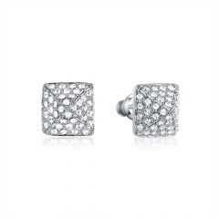 Glance Earrings with Swarovski Crystals Rhodium Plated Bridal