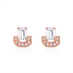 Gallery Earrings with Swarovski Crystals Rose Gold Plated
