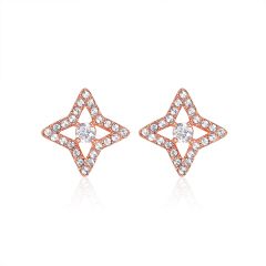 Nebula Star Earrings with Swarovski Crystals Rose Gold Plated
