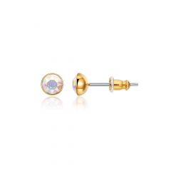 Signature Stud Earrings with 3 Sizes Carat Aurore Boreale Swarovski Crystals Gold Plated