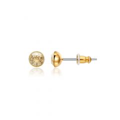 Signature Stud Earrings with 3 Sizes Carat Golden Shadow Swarovski Crystals Gold Plated