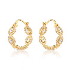 Angelic Hoop Earrings with Swarovski Crystals Gold Plated