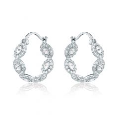 Angelic Hoop Earrings with Swarovski Crystals Rhodium Plated