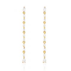 Louison Drop Earrings with CZ Gold Plated Bridal