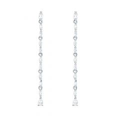 Louison Drop Earrings With Cz Rhodium Plated