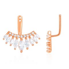 Heiress Ear Jacket with Cubic Zirconia Rose Gold Plated