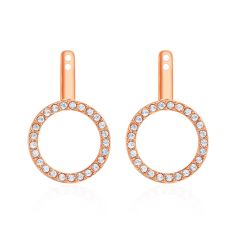 Open Hoop Ear Jacket with Swarovski Crystals Rose Gold Plated