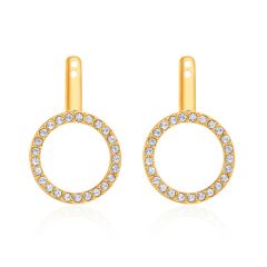 Open Hoop Ear Jacket with Swarovski Crystals Gold Plated