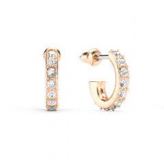 Eternity 11mm Mix Hoop Carrier Earrings Clear Crystals Rose Gold Plated