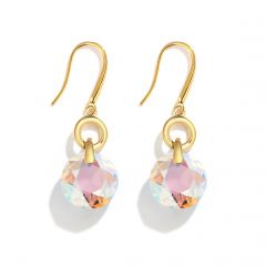 Bella O Drop Earrings with Swarovski Crystal Shimmer Gold Plated