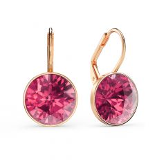 Bella Earrings With 6 Carat Rose Crystals Rose Gold Plated