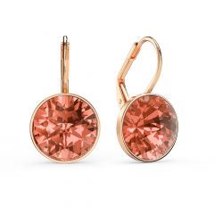 Bella Earrings 6 Carat Drop Earrings Rose Peach Crystals Rose Gold Plated