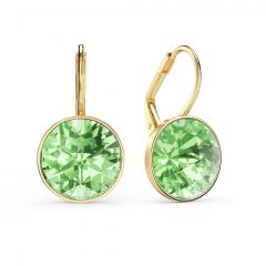 Bella Earrings with 6 Carat Peridot Crystals Gold Plated