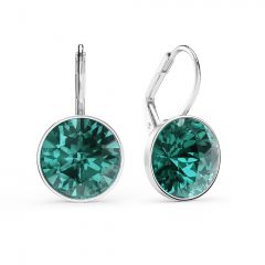 Bella Earrings with 6 Carat Blue Zircon Crystals Silver Plated
