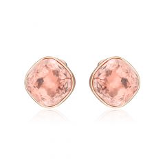 Cushion Statement Mix Carrier Earrings w Vintage Rose Crystals Rose Gold Plated