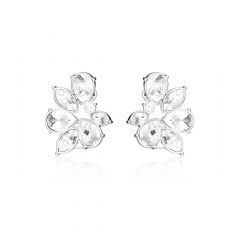Quincey Mix Drop Carrier Earrings Rhodium Plated