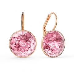 Bella Earrings With 10 Carat Light Rose Crystals Rose Gold Plated