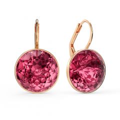 Bella Earrings With 10 Carat Rose Crystals Rose Gold Plated