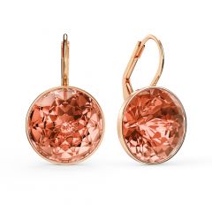 Bella Earrings 10 Carat Drop Earrings Rose Peach Crystals Rose Gold Plated