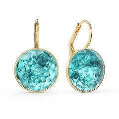 Bella Earrings 10 Carat Drop Earrings Light Turquoise Crystals Gold Plated