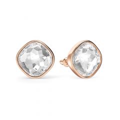 Cushion Statement Mix Carrier Earrings Clear Crystals Rose Gold Plated