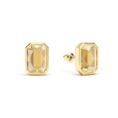 Octagon Mix Carrier Stud Earrings Crystal Golden Shadow Crystals Gold Plated