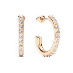 Eternity 18Mm Mix Hoop Earrings Clear Crystals Rose Gold Plated