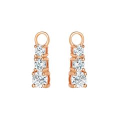 Attract Trilogy Cubic Zirconia Mix Hoop Earring Charms Rose Gold Plated