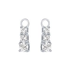 Attract Trilogy Cubic Zirconia Mix Hoop Earring Charms Rhodium Plated