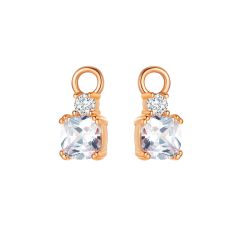 Ascent Cubic Zirconia Mix Hoop Earring Charms Rose Gold Plated