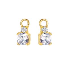 Ascent Cubic Zirconia Mix Hoop Earring Charms Gold Plated