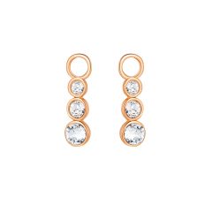 Attract Trilogy Mix Hoop Earring Charms with Swarovki Crystals Rose Gold Plated