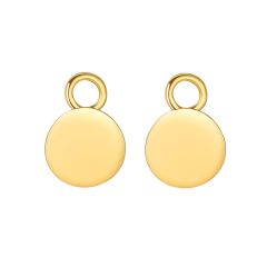 Minimal Circle Plate Mix Hoop Earring Charms Gold Plated